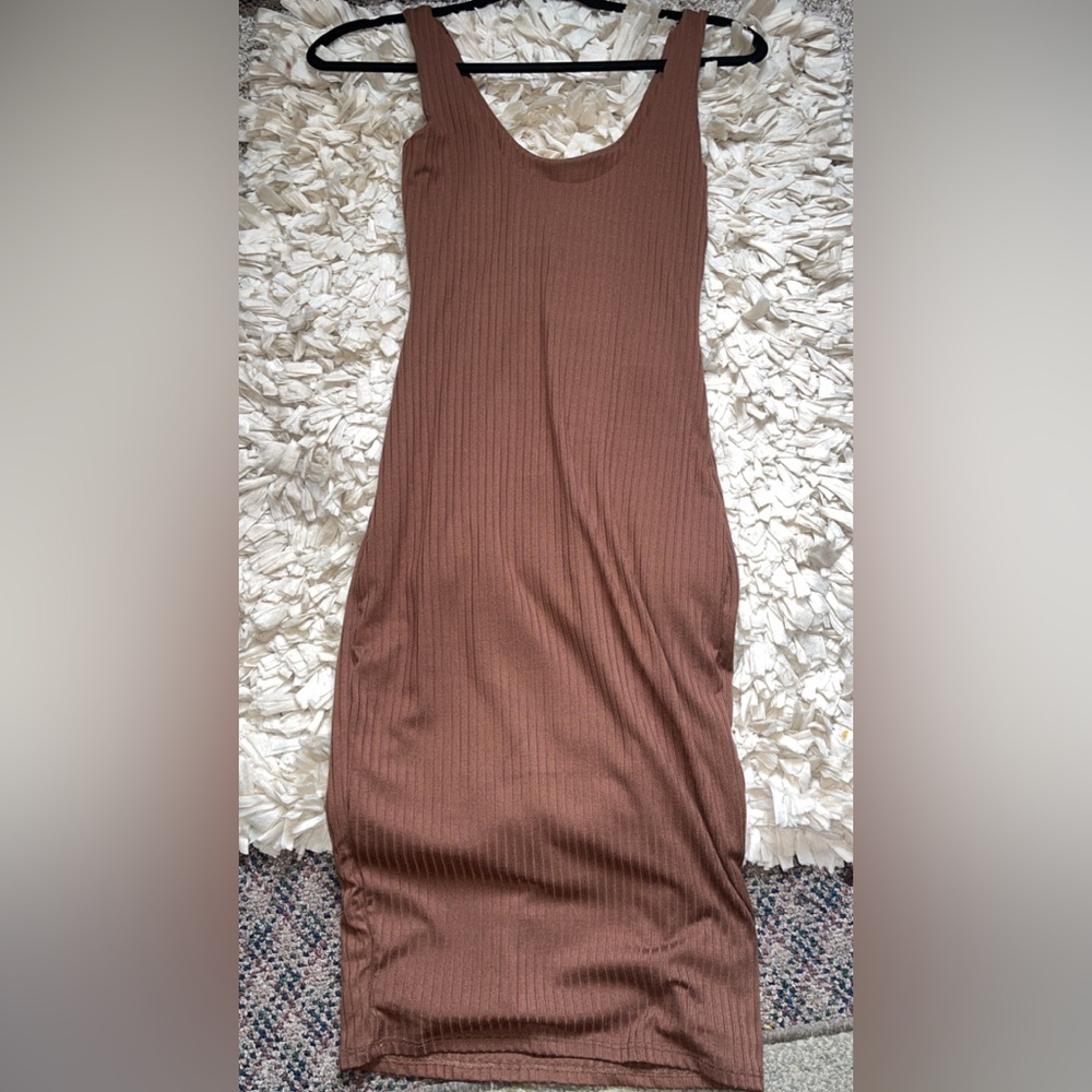 Ribbed Scoop Neck Tank Dress